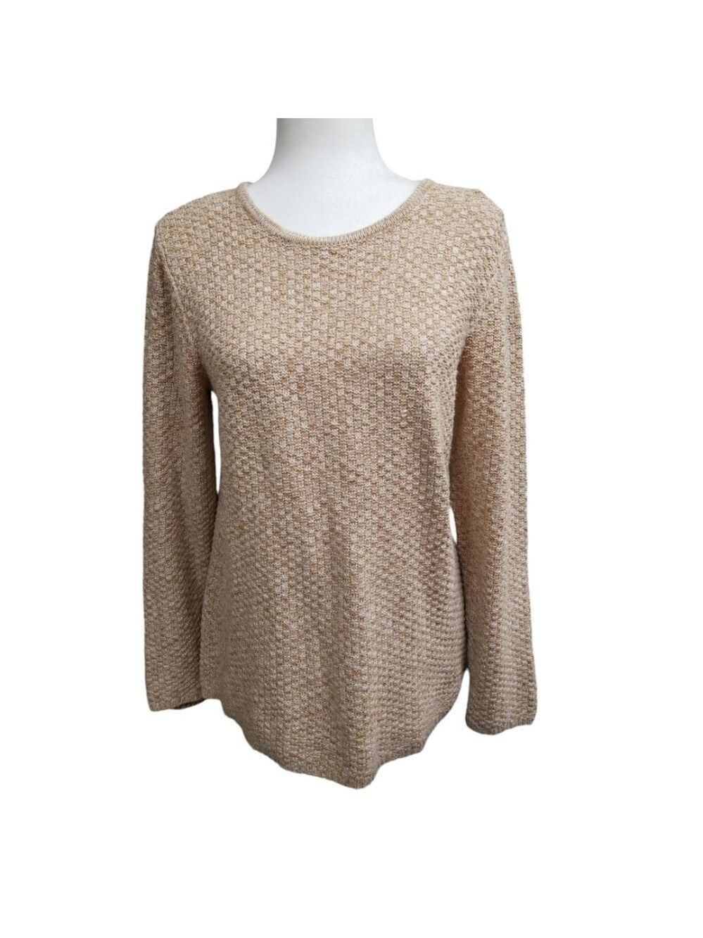 Leo & Nicole Pullo er Sweater Beige Long Sleeve Size Medium